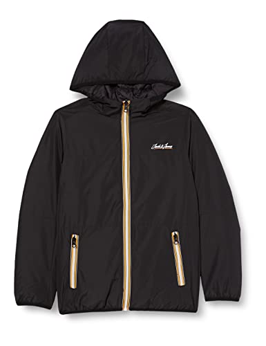 JACK&JONES JUNIOR Boy's JORPAUL TONS Revers Puffer JNR pikowana kurtka, czarna/szczegóły: Inside Color Black, 152