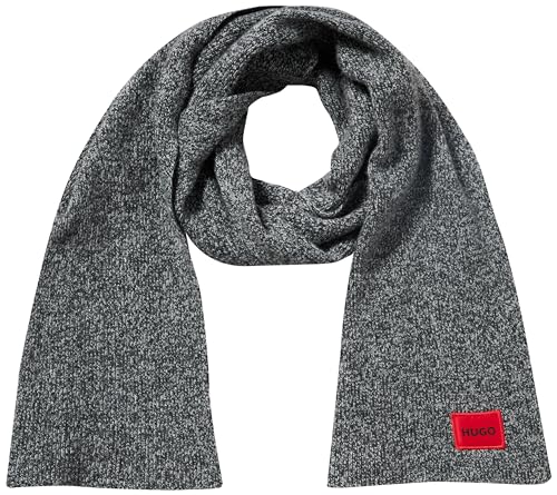 BOSS Męski szalik Zaff 6, ciemnoszary, rozmiar uniwersalny, Dark Grey23.