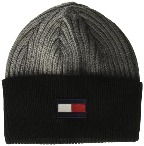 Tommy Hilfiger Mtze męska prążkowana czapka typu beanie-Mtze, Flaga Heather Grey, jeden rozmiar