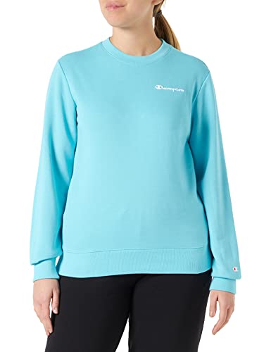 Champion Damska bluza z okrągłym dekoltem Legacy American Classics Powerblend Terry z małym logo, błękitna, XS