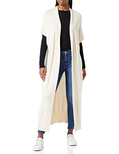True Religion Damska kurtka z długim rękawem Collarless Vest, Off White, standardowa