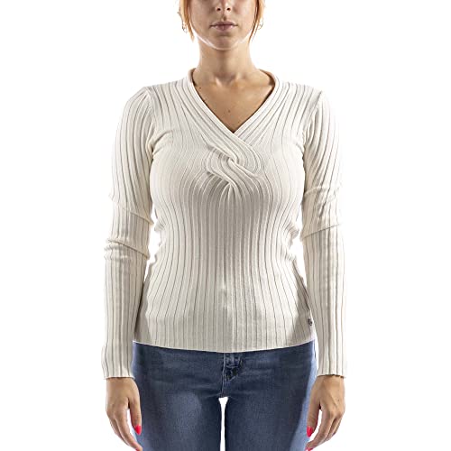 GUESS Guess Ines Vn Ls sweter damski (1 opakowanie), Kremowa biała., M