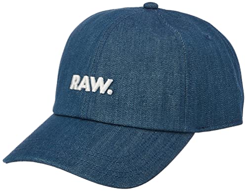 G-STAR RAW Męska czapka z daszkiem Avernus aw, niebieska (raw Denim D22308-D318-001), rozmiar uniwersalny, Niebieski (raw denim D22308-D318-001), jeden rozmiar