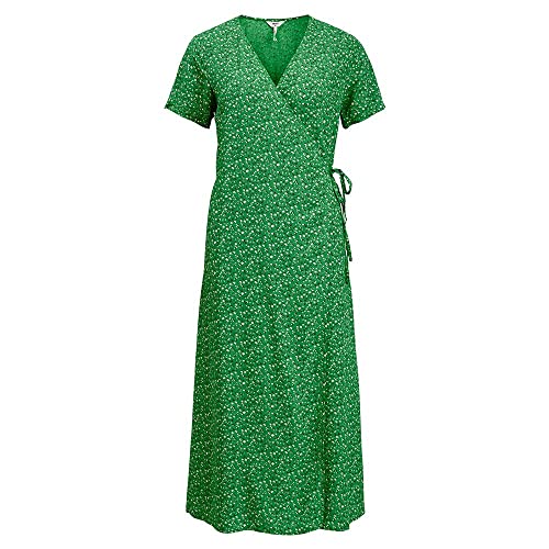 Object Damska sukienka owijana w kwiaty, zielony (Fern Green), 40