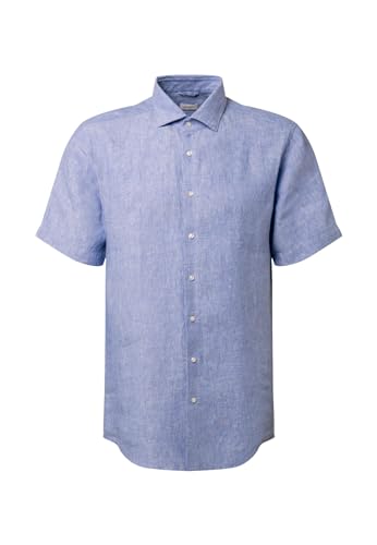 Seidensticker Męska koszula z krótkim rękawem, niebieska, rozmiar 40, niebieski, 40