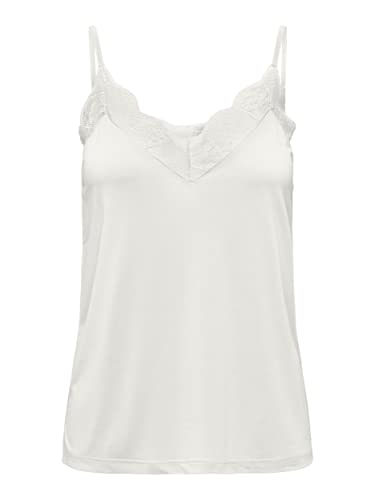 Bestseller A/S Damski Onlfree S/L LACE MODAL JRS Top, Cloud Dancer, S, Cloud Dancer, S