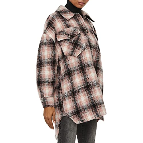 VERO MODA Kurtka damska Vmluna Ga Noos Shacket, Misty Rose/Checks:check, XS
