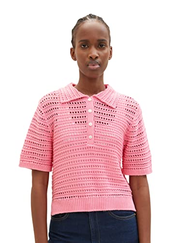 TOM TAILOR Denim Damska koszulka polo z dzianiny, 31685 - Fresh Pink, S
