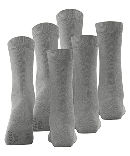 FALKE Kobiety Skarpety Family 3-Pack W SO Zrównoważona Bawełna jednokolorowe 3 Pak, Szary (Greymix 3399), 35-38