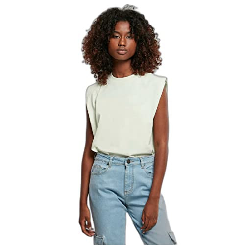 Urban Classics Women's Ladies Organic Heavy Padded Shoulder Tank Top T-Shirt, softseagrass, 5XL