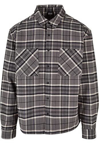 Urban Classics Boxy Kane Check Shirt Męska Koszula, Szary/Czarny, L