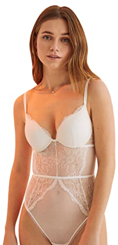 Women'secret Body Push Up Koronka Biały Biustonosz Damski, Kość Słoniowa, 85B