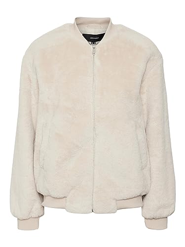 VERO MODA Damska kurtka VMSONJAMIE Short Faux FUR BOOS, Oatmeal, M, Oatmeal, M