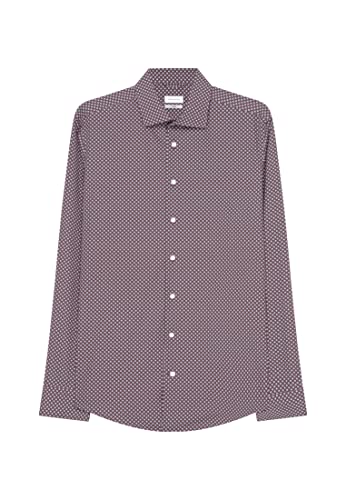 Seidensticker Męska koszula biznesowa – koszula bez prasowania o bardzo wąskim kroju – X-Slim – długi rękaw – kołnierz kent – 100% bawełna, czerwony (Weinrot), 40