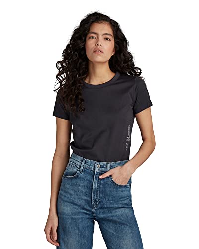 G-STAR RAW Tekst Grafika Slim Koszulka damska, Niebieski (Dk Legion Blue C539-1227), XXS