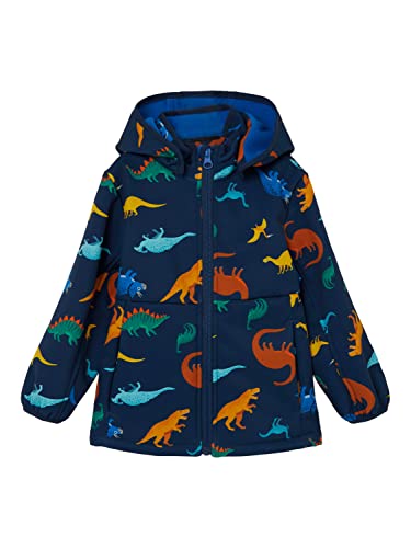 NAME IT Baby Boys NMMMALTA kurtka softshell Dino 2FO kurtka, Insignia Blue, 86, niebieski (Insignia Blue), 80