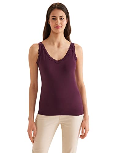 Street One Damski top koronkowy, Tamed Berry, 42