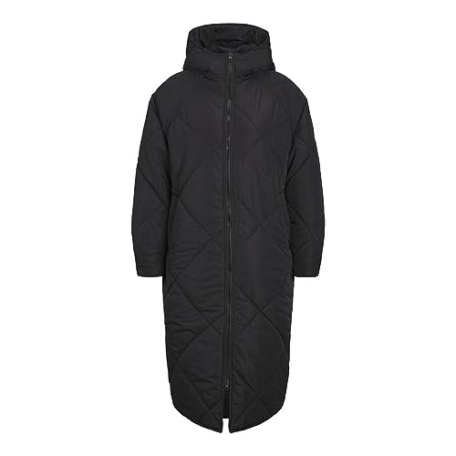 JACK&JONES JXSIENNA Pikowana kurtka damska z kapturem OTW SN, czarna, S, Schwarz, S