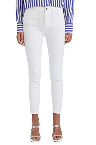 DeFacto Damskie spodnie do biegania z dzianiny na co dzień – standardowy krój, spodnie do joggingu, damskie spodnie do joggingu, dres do joggingu, biały (000), 44