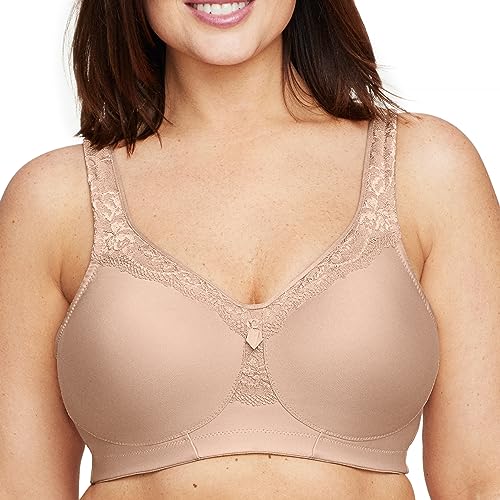 Glamorise Pełen rozmiar plus size MagicLift bezszwowy codzienny biustonosz bez fiszbin #1007, Kawiarnia, 100B