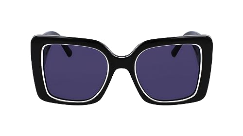 KARL LAGERFELD Damskie okulary przeciwsłoneczne KL6126S, czarne/białe, jeden rozmiar, czarny/biały, Rozmiar uniwersalny