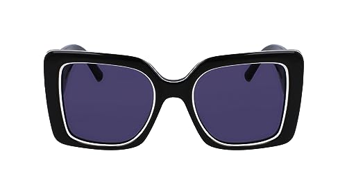 KARL LAGERFELD Damskie okulary przeciwsłoneczne KL6126S, czarne/białe, jeden rozmiar, czarny/biały, Rozmiar uniwersalny