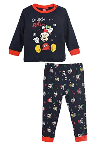 Dysney Mickey Pyjalong Zestaw Piżamy dla dzieci, Bleu, 12 mesi