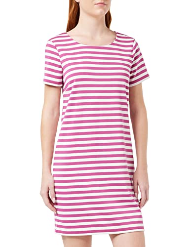 Vila Women's VITINNY New S/S sukienka NOOS, magenta haze/paski: śnieżnobiały H/H, L