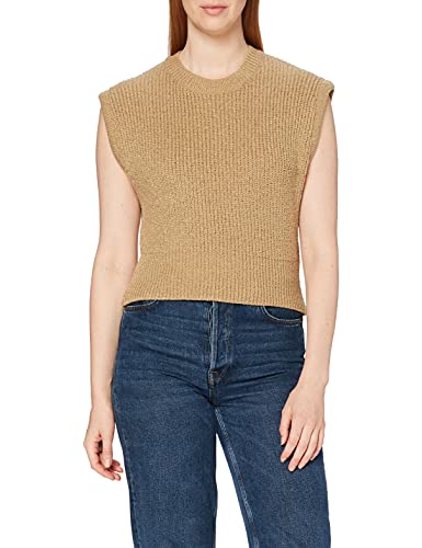 NA-KD Damska kamizelka oversize z dzianiny, Khaki, XL