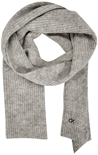 calvin klein Męski szalik wełniany LUX 30 x 180, szara mgła, jeden rozmiar