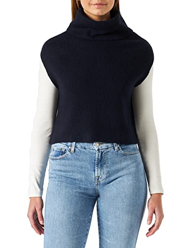 s.Oliver Damski sweter z kołnierzem szalowym, Niebieski 5547, 40