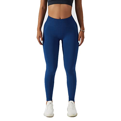 EULLA Leggins Joga Kobieta Nagie Uczucie Spodnie Sportowe Joga Kobiety Legginsy Damskie Fitness Miękkie Elastyczne, Granatowy, L