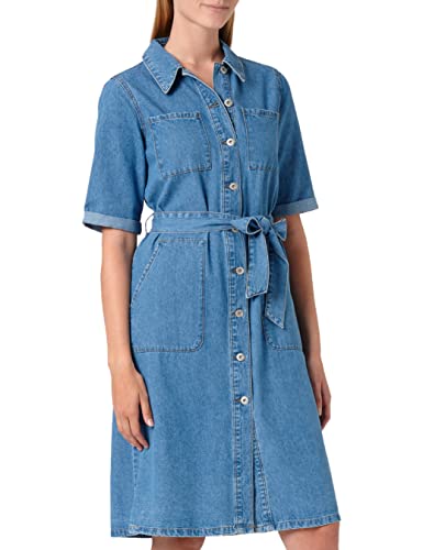 ONLY Women's ONLJENIFER SS Long Belted DNM Dress BJ sukienka, Medium Blue Denim, XS