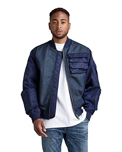 G-STAR RAW Męska kurtka bomber Chest Pocket Pm, niebieski (Warm Sartho C143-c423)