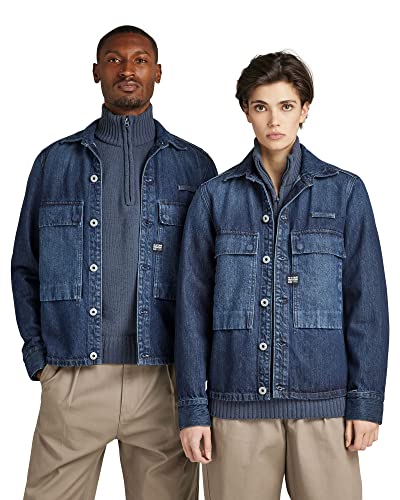 G-STAR RAW, Koszulka męska Pocketony Service, Niebieski (bordowy, w rafie oceanicznej B988-d348), S