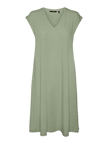 VERO MODA Sukienka damska VMMARIJUNE SL Knee Dress JRS, Reseda, M, Reseda, M