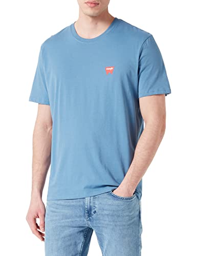 Wrangler Koszulka męska Sign Off Tee T-Shirt, Captains Blue, 3XL, Captains Blue, 3XL