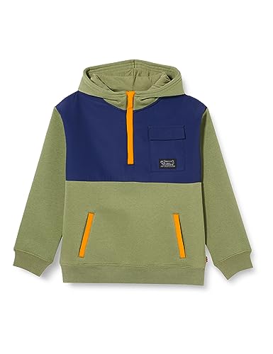 Levi's Chłopięca bluza z kapturem Lvb Utility Colorblock 1/4 Zip 8ej201, Olivine, 6 lat