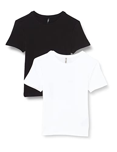 ONLY T-shirt damski, Czarny/opakowanie: biały, S