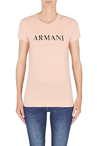 Armani Exchange Koszulka damska Sustainable, Slim Fit, Bold and Italics z nadrukiem logo, Bloom, Extra Small, Bloom, XS