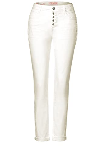 Street One Damskie spodnie casual fit, ecru washed, 34W / 28L