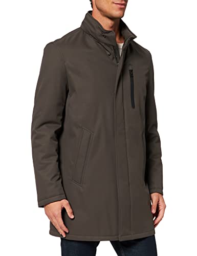 Bugatti Męski płaszcz przeciwdeszczowy Mantel, Brązowy, 26