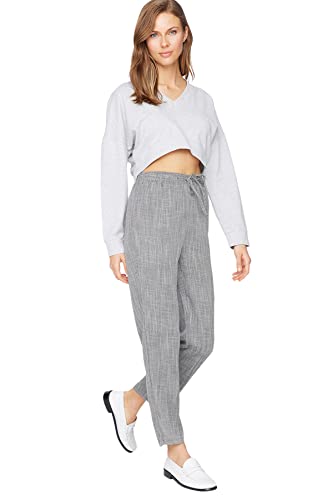 Trendyol Damskie spodnie do biegania z wysokim stanem, Black, 68