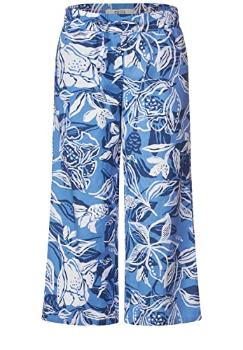 Cecil Damskie spodnie lniane 3/4, Marina Blue, L- 24L