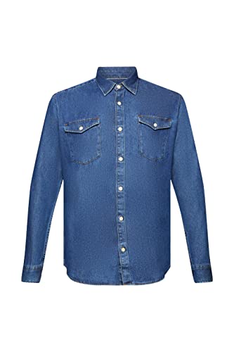 ESPRIT Koszula męska 993EE2F305, 902/BLUE MEDIUM WASH, L, 902/Blue Medium Wash, L