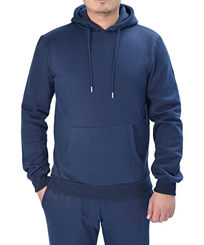 M17 Męski sweter z recyklingu bluza z kapturem na co dzień bluza z kapturem bluza bluza z kapturem sweter top klasyczna zwykła kurtka długi rękaw z kieszenią, NIEBIESKI, S