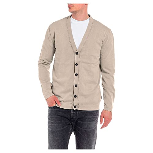 Replay Męska kurtka z dzianiny UK2752, 319 Steel Grey, XXL, 319 Steel Grey, XXL