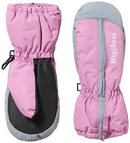 Playshoes Unisex dziecięce rękawiczki śniegowe, z zamkiem błyskawicznym, różowe, 1 (ok. 1-2 lata), Rosa, 1-2 lat