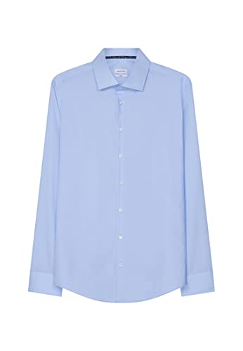 Seidensticker Męska koszula biznesowa, jasnoniebieski, 44 PL