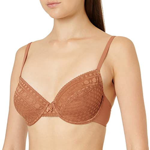ESPRIT Biustonosz koronkowy z fiszbinami, Cynamon, 75C